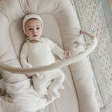 Pointelle Graphic Layette Set - Cream/Blue Crown