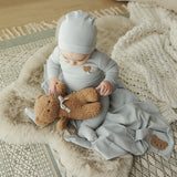 Bear Applique Layette  Set - Pale Blue