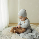 Bear Applique Footie Set - Pale Blue