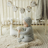 Popcorn Weave Cardigan Set - Light Blue