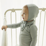 Fine Pointelle Collar Footie - Light Blue Peter Pan