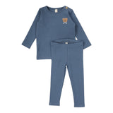 Bear Applique Lounge Set  - Slate