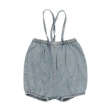 Bubble Suspender Shorts - Stone Wash