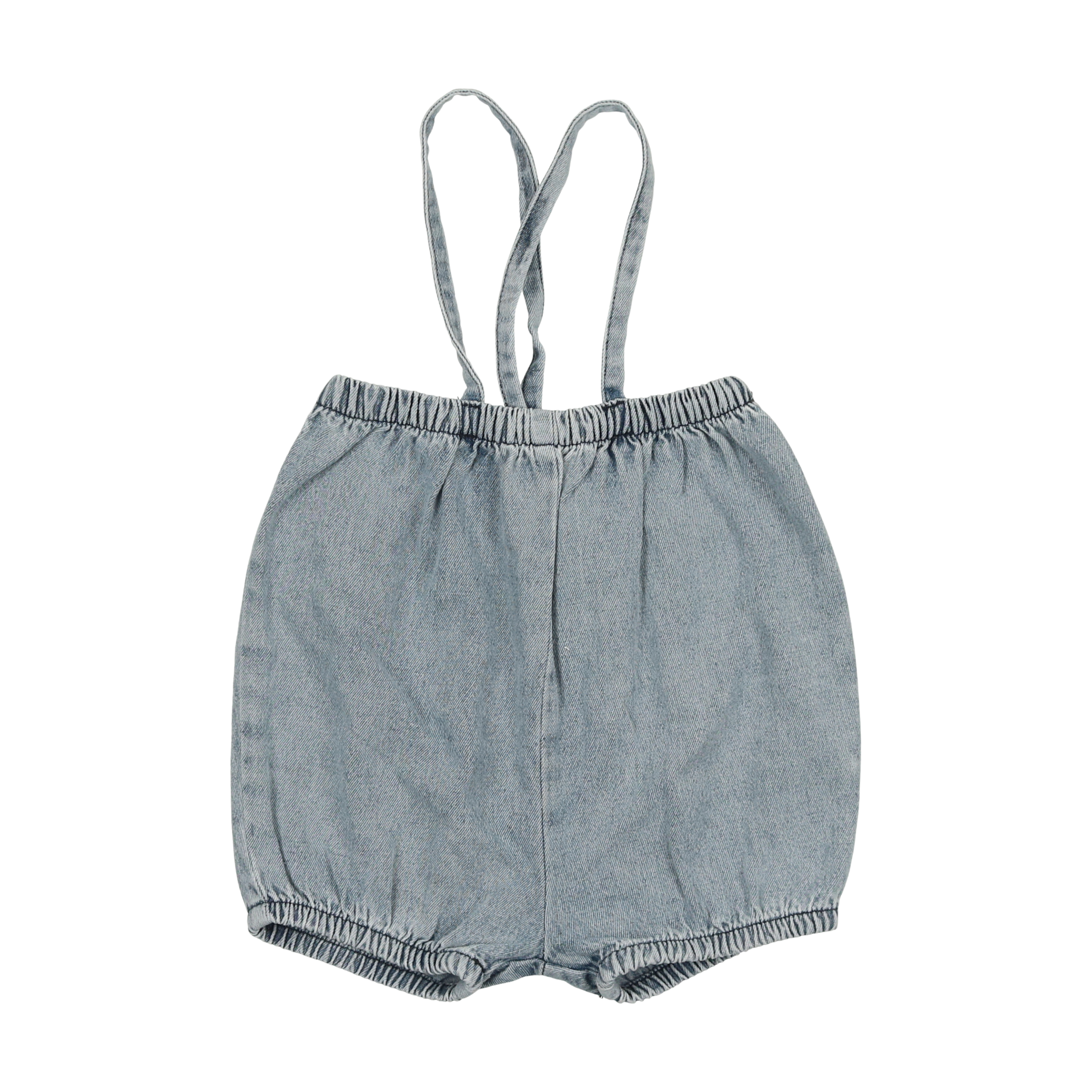 Bubble Suspender Shorts - Stone Wash