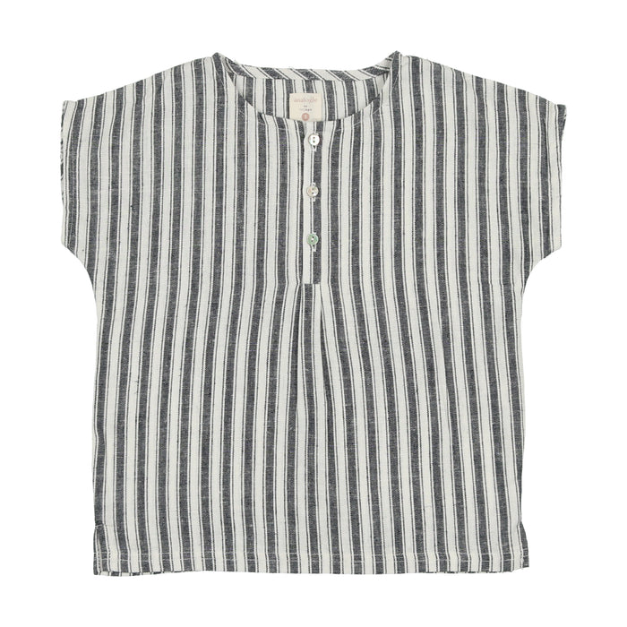PLEATED BUTTON SHIRT