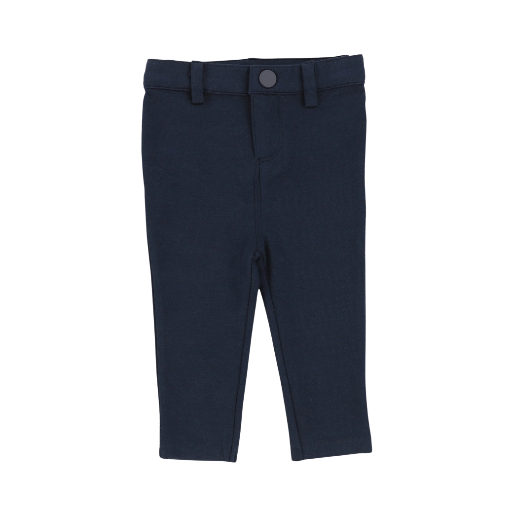 Basic Boys Knit Stretch Pants Without Seam - Navy