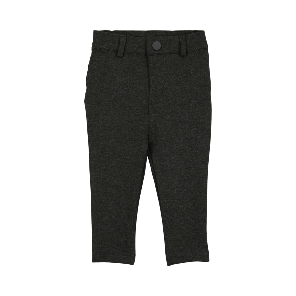 Basic Boys Knit Stretch Pants Without Seam - Heather Grey