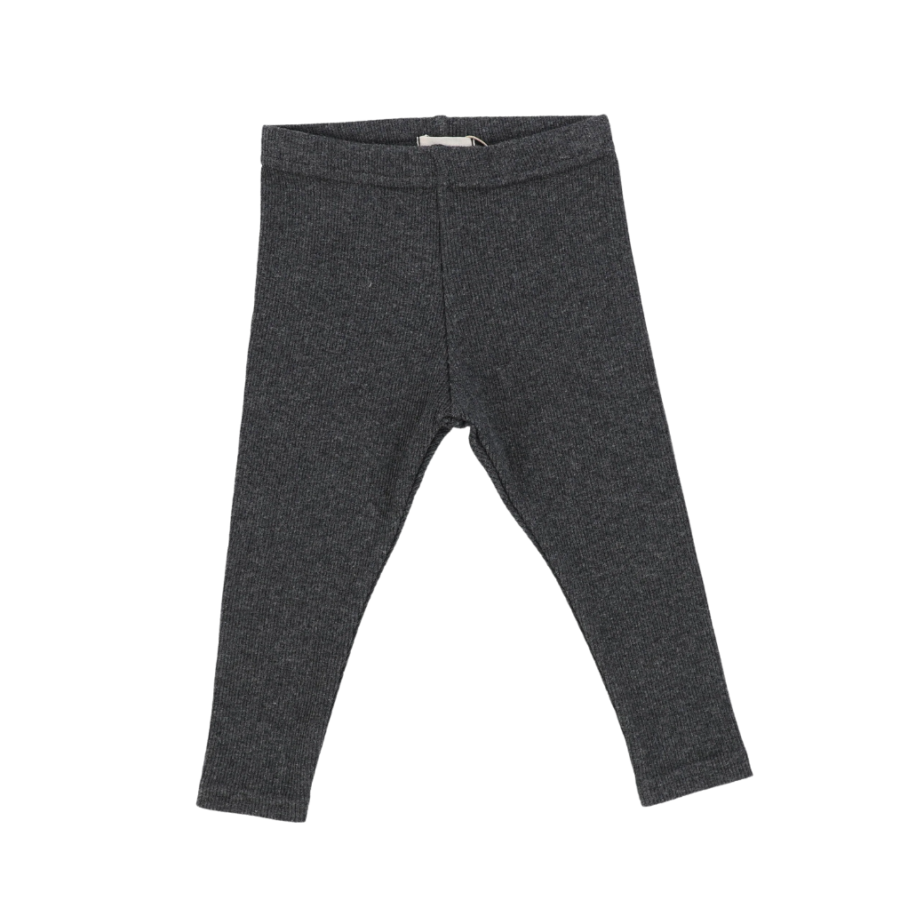 Basic Ribbed Leggings - Heather Grey
