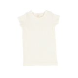 Basic Ribbed Short Sleeve Tee - Ivory