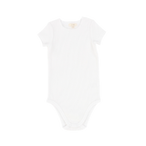 Basic Ribbed Short Sleeve Onesie - White