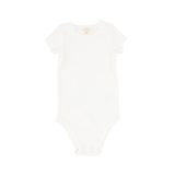 Basic Ribbed Short Sleeve Onesie - Winter White