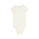 Basic Ribbed Short Sleeve Onesie - Ivory