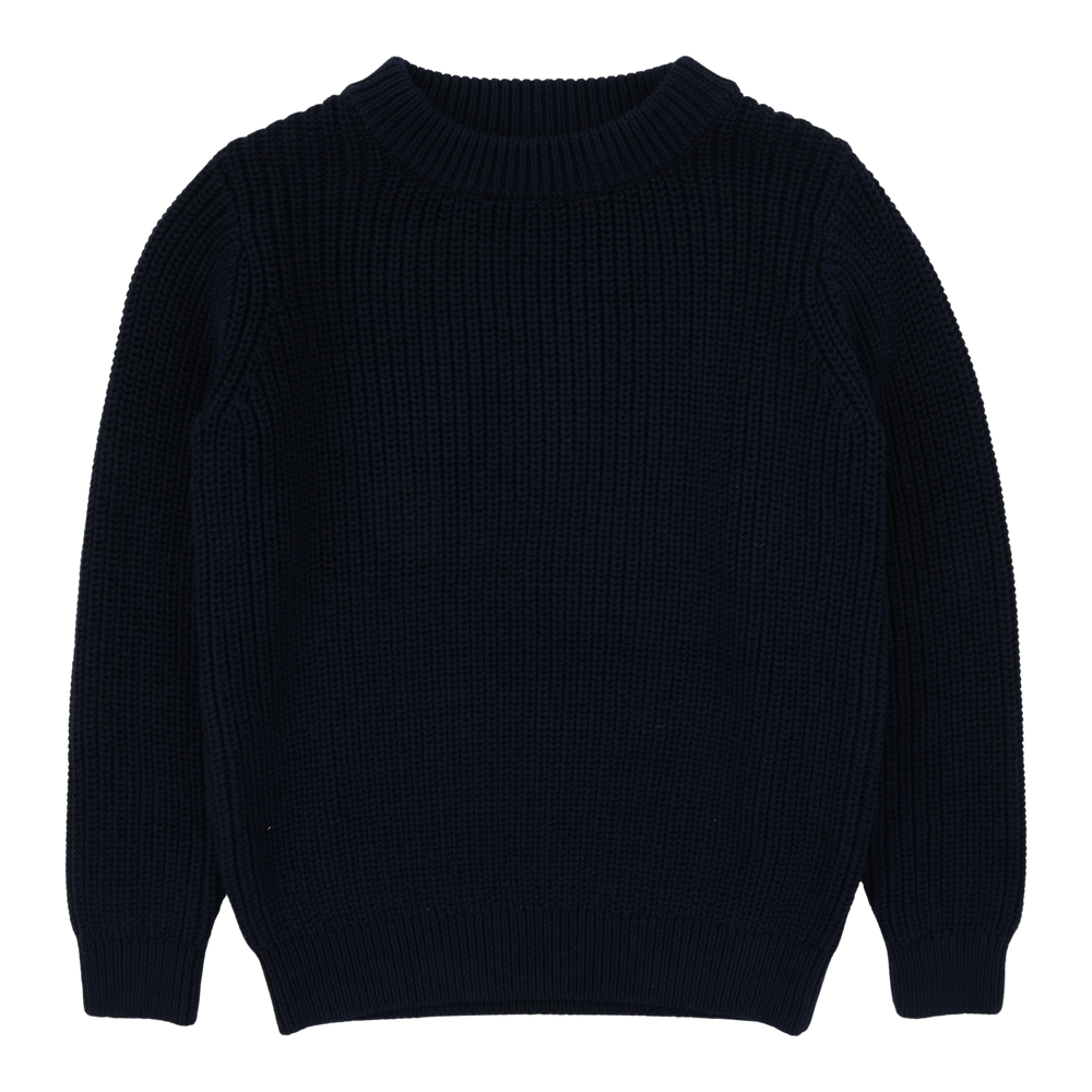 Chunky Knit Sweater-Navy