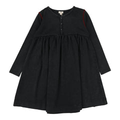 Contrast Stitch Dress-Black Wash