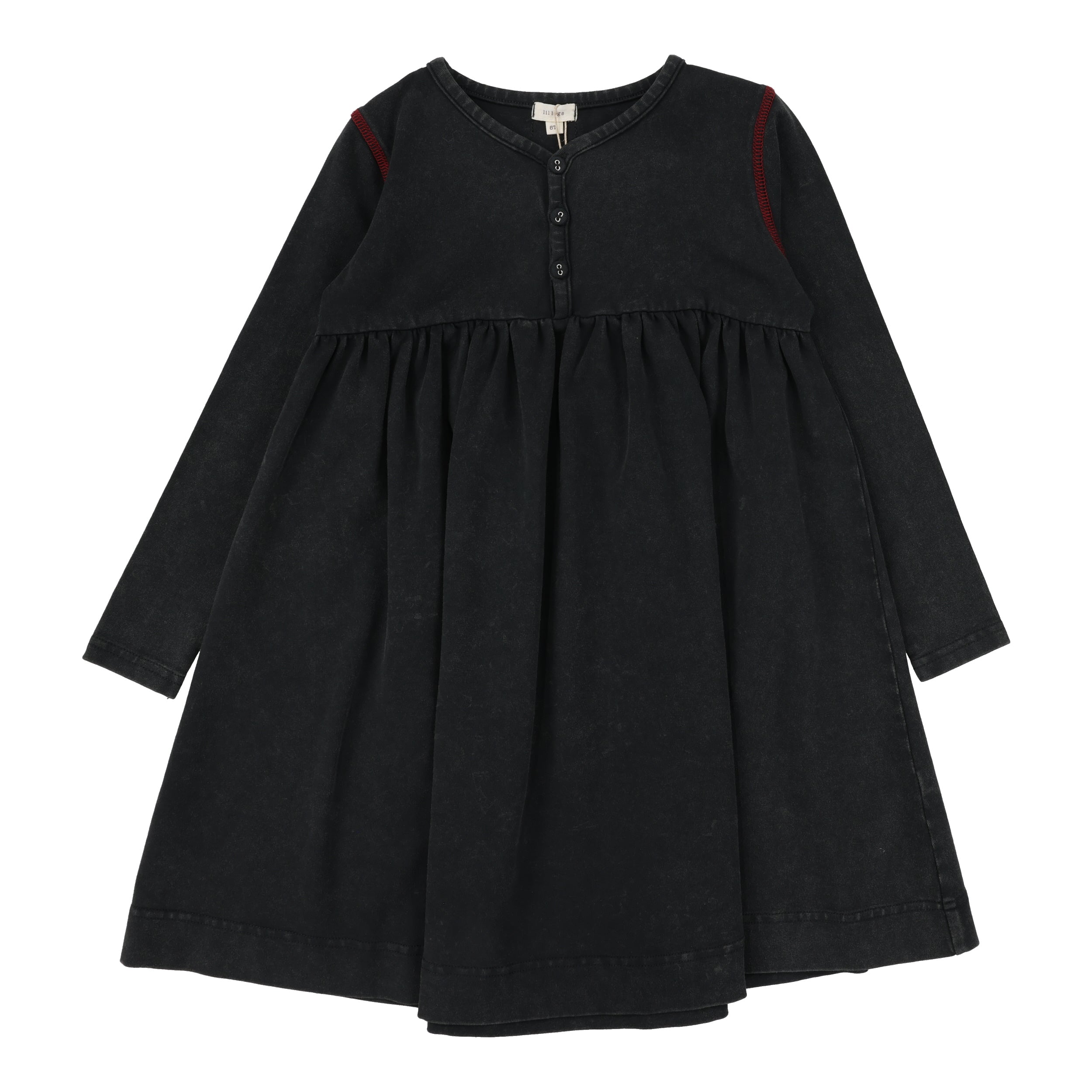 Contrast Stitch Dress-Black Wash