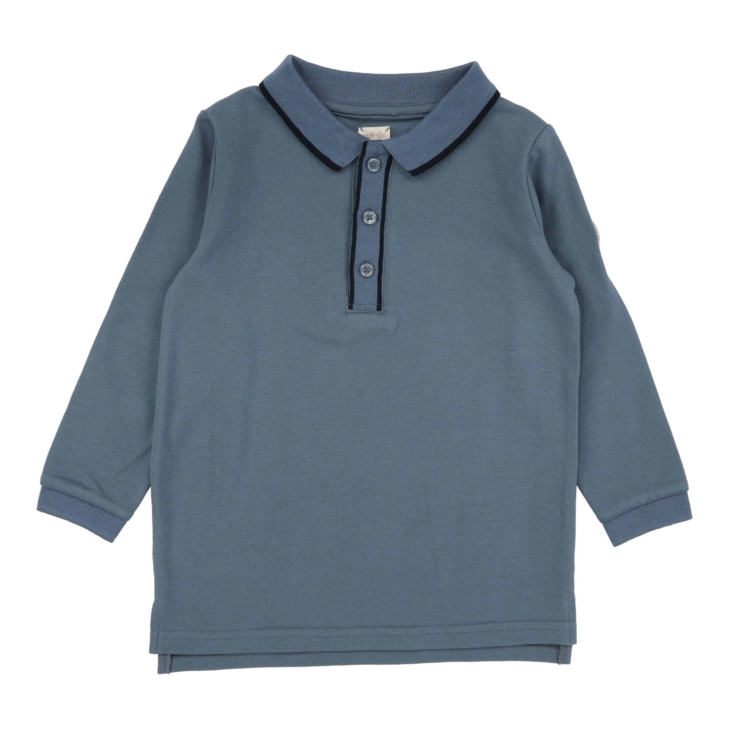 Contrast Trim Polo-Off Blue