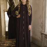 Button Front Maxi Dress-Black