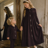 Button Front Maxi Dress-Black