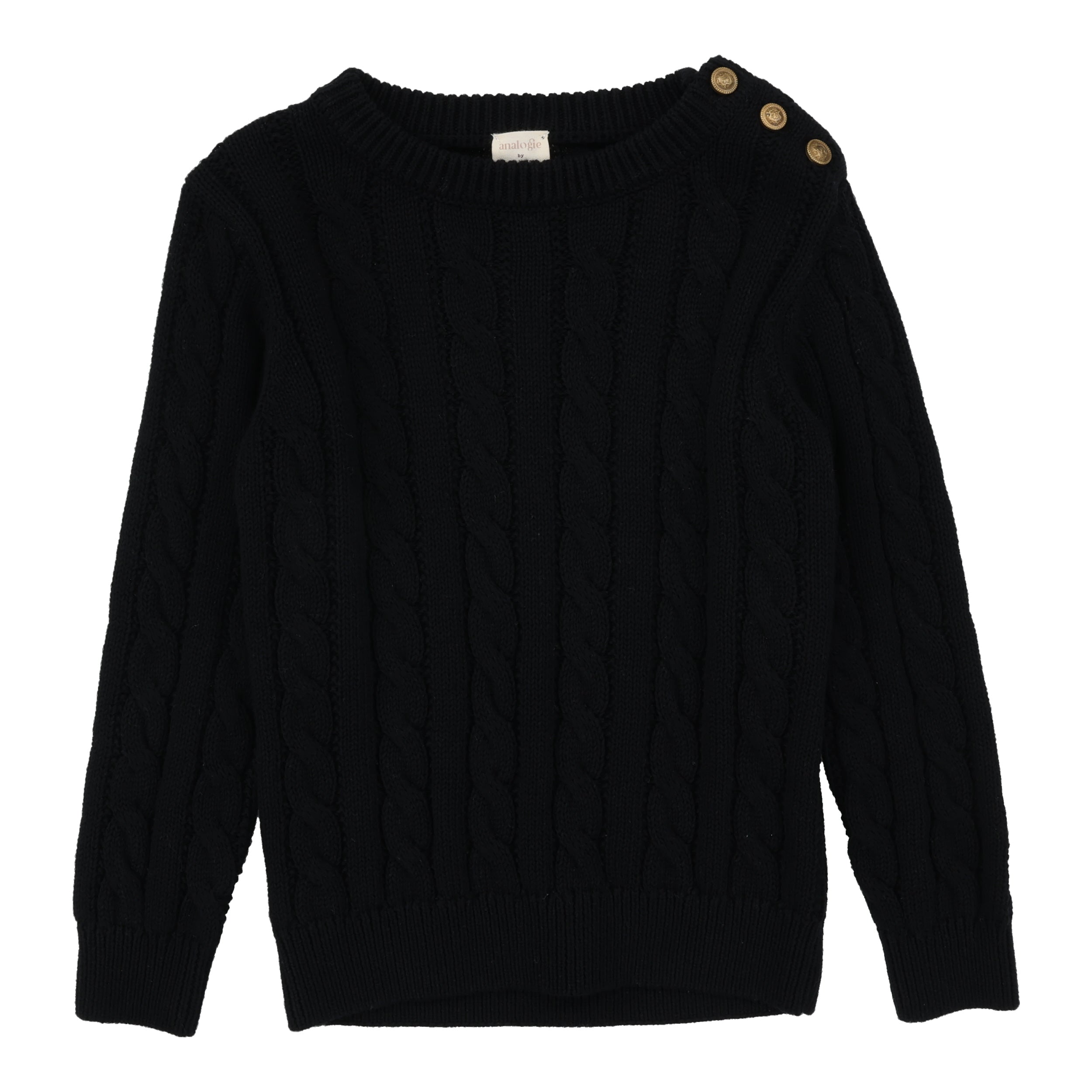 Cable Knit Sweater-Black