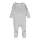 Diamond Dot Footie - Pale Blue