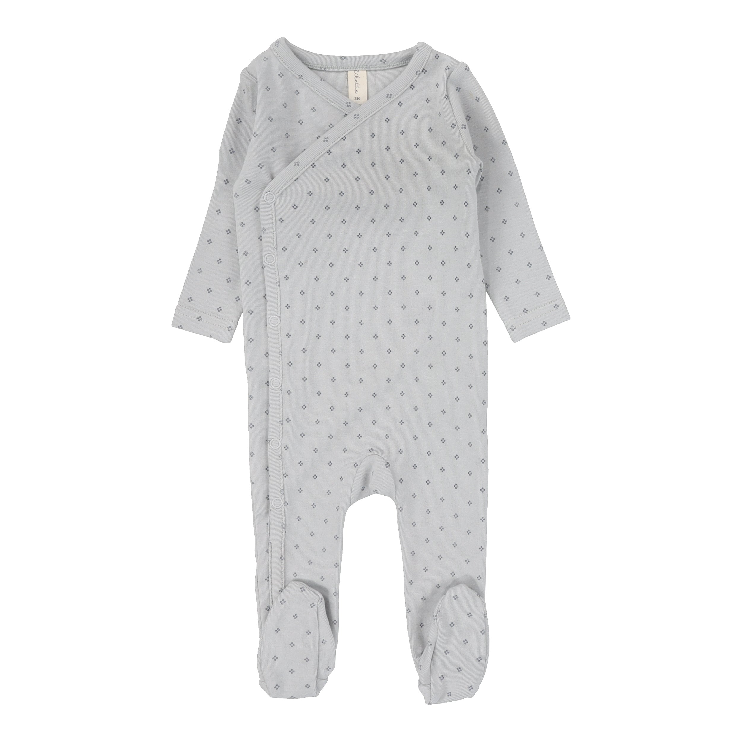 Diamond Dot Footie - Pale Blue