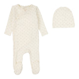 Diamond Dot Footie Set - Cream/Berry