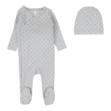 Diamond Dot Footie Set - Pale Blue