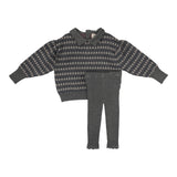 Floral Knit Set-Mid Grey Multi