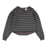 Floral Knit Sweater-Mid Grey Multi