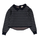 Floral Knit Sweater-Navy Multi