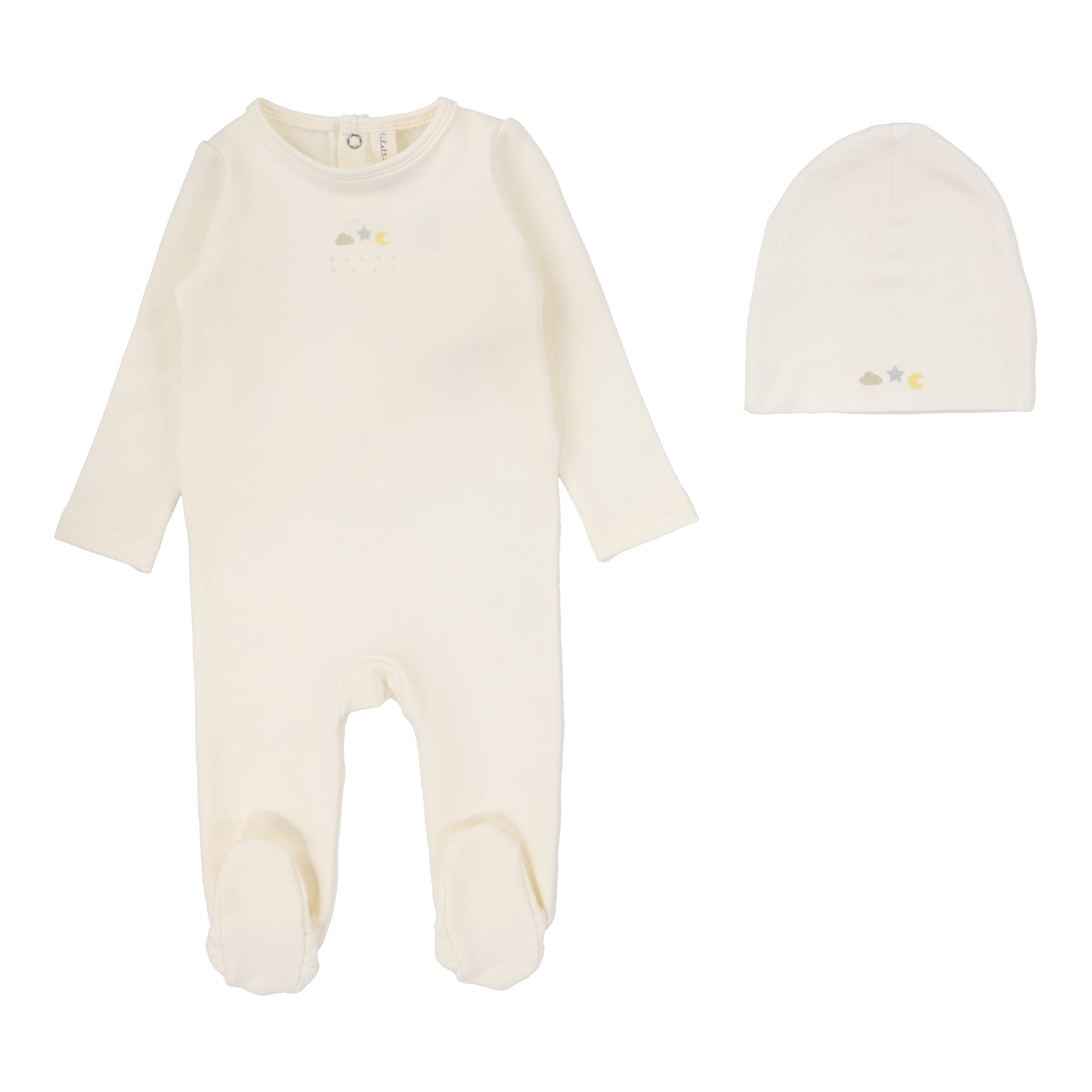 Dreamy Graphic Footie Set  - Winter White/Slate