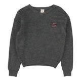 Knit V-Neck Sweater-Mid Grey