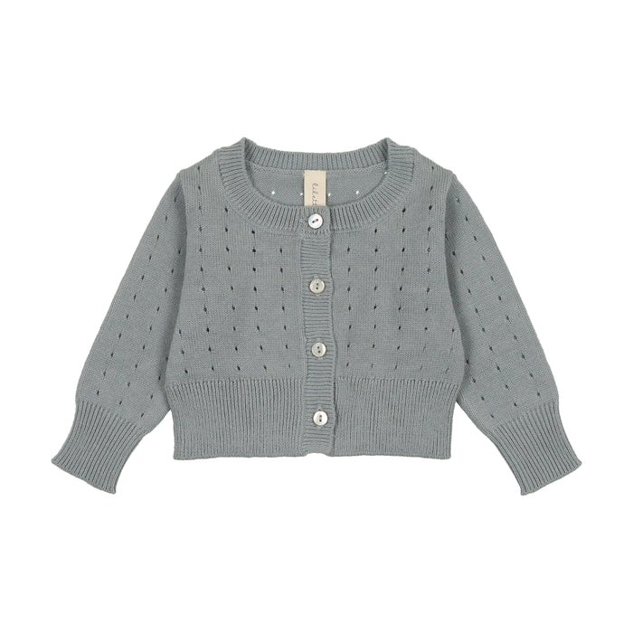 DOTTED OPEN KNIT CARDIGAN