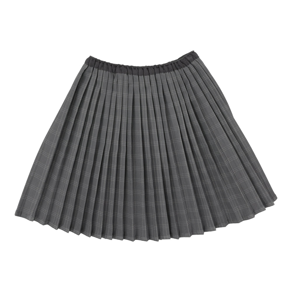 Plaid Skirt-Mid Grey