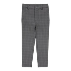 Plaid Pants-Mid Grey Windowpane
