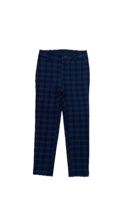 Plaid Pants-Navy Windowpane