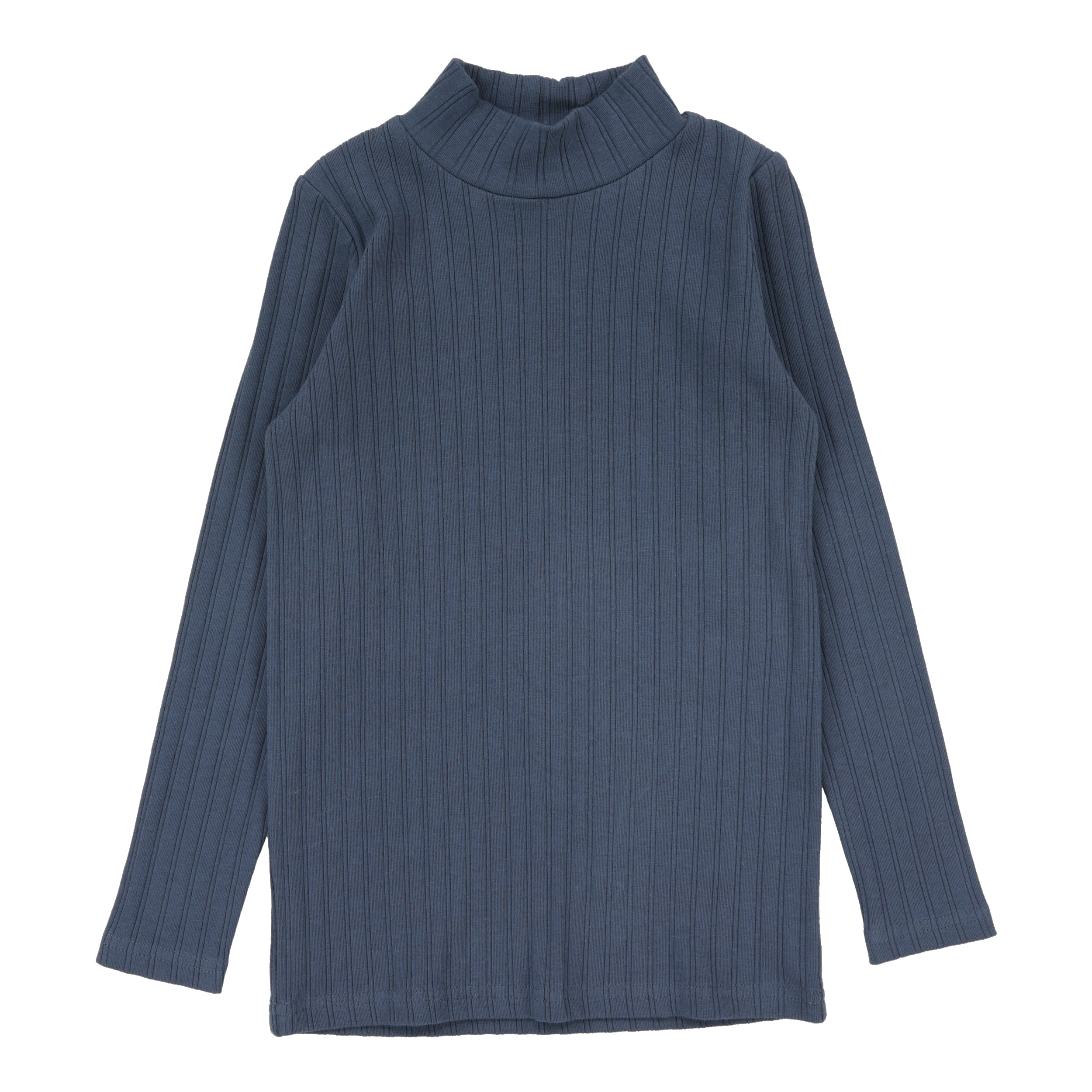 Double Rib Mockneck-Off Blue