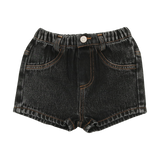 Denim Shorts - Black Denim