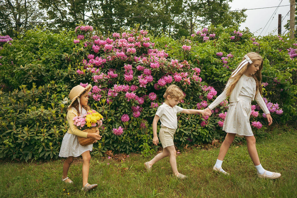 Sunny Blossoms Shorts-Yelw Mini Plaid