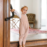 Knit Overalls-Dusty Pink