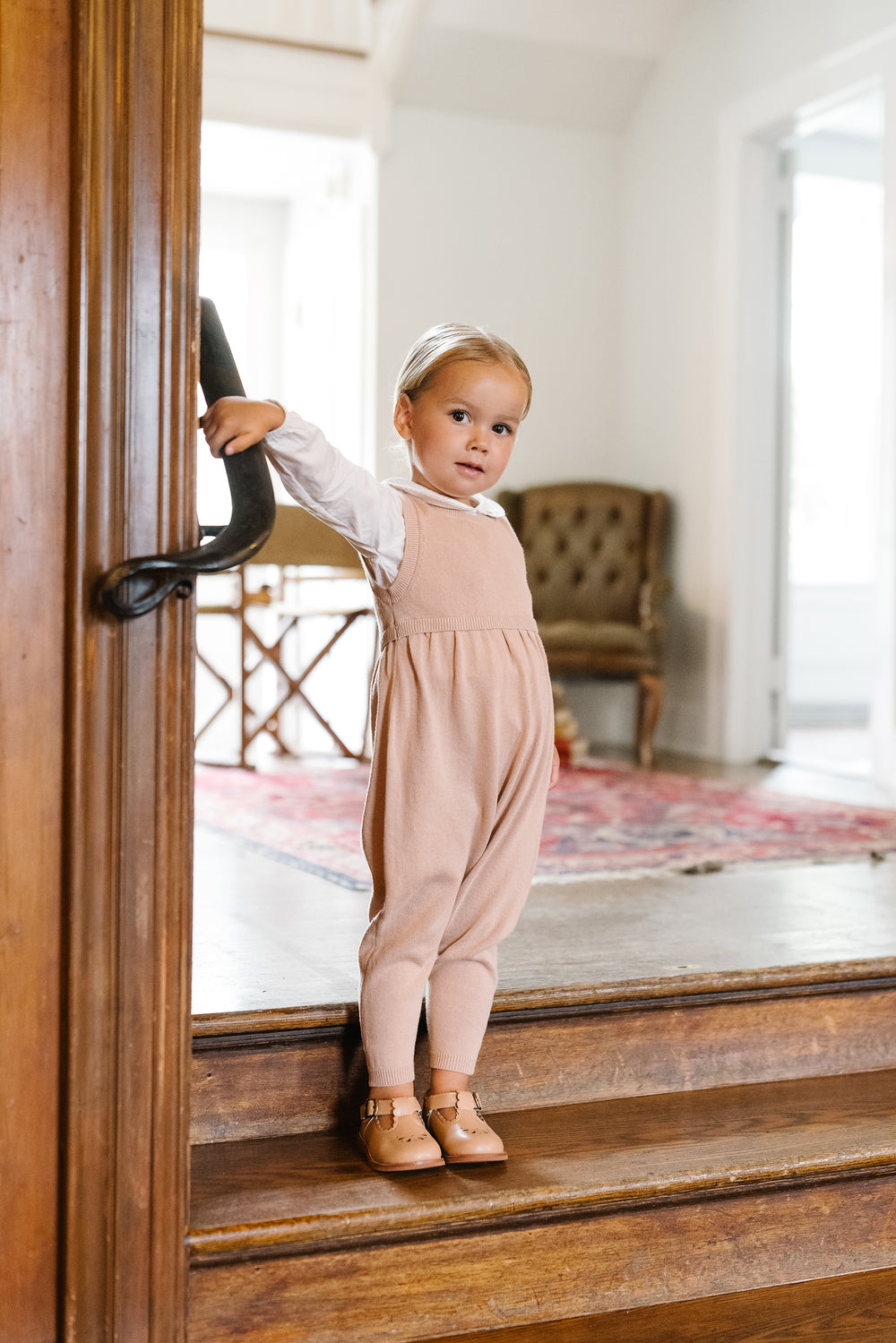 Knit Overalls-Dusty Pink