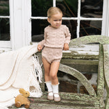 Baby Girl Knit Romper-Dusty Pink