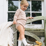 Baby Girl Knit Romper-Dusty Pink