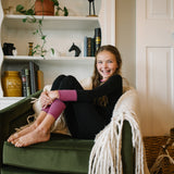 Striped Cuff Lounge Set-Black/Hot Pink