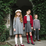 Crochet Collar Dress-Mid Grey