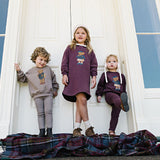 Doll Sweatshirt Dress-Washed Burgundy