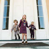 Bear Sweatshirt Set Girl-Washed Burgundy