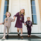 Varsity Bear Sweatshirt Set-Washed Brown