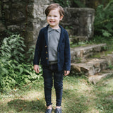 Crest Knit Blazer-Navy