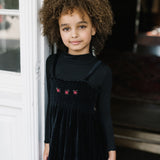 Velour Smocked Maxi-Black